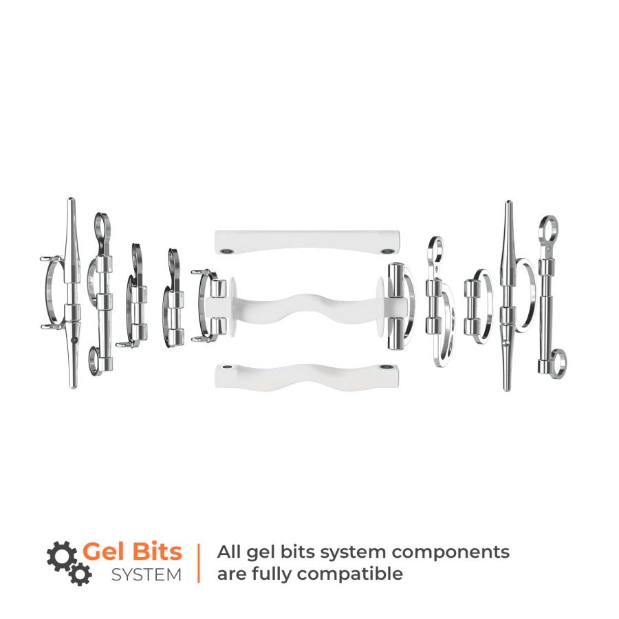 Winderen bit Full Cheek Gag - Single-jointed 135 mm (5.3) - White