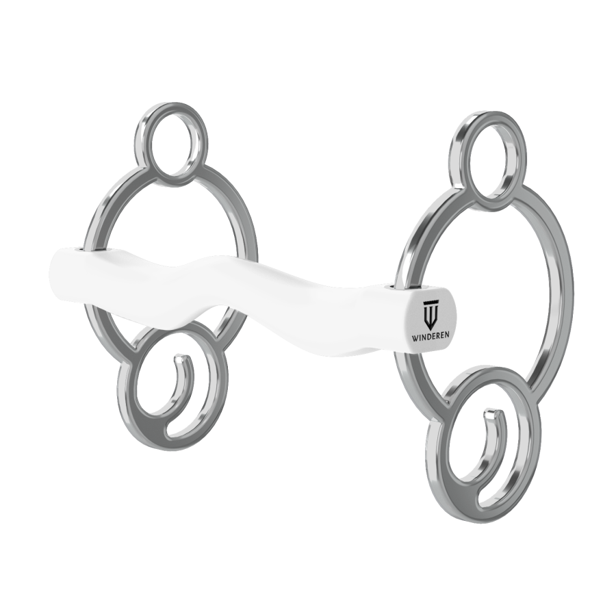 Winderen bit 2.5 ring - Ported Mullen Mouth 135 mm (5.3) - White ...